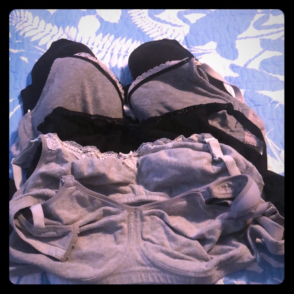 5 NURSING Bras-2 underwire 3 no underwire 38C 38D
